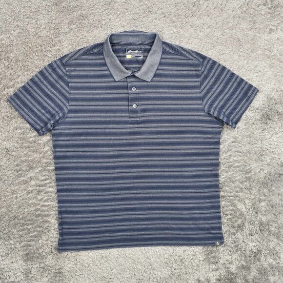 Eddie Bauer Other - Eddie Bauer Men's Adult Size L Polo Travex Golf Outdoors Blue Cotton Short Sleev